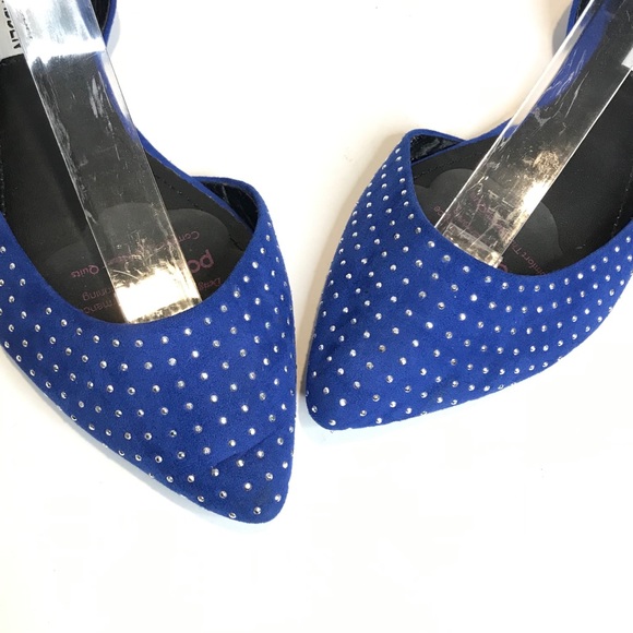 {STEVE MADDEN} Elusions Blue Bling D'orsay Flats - Picture 2 of 15